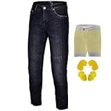 RIDERACT Men’s Motorcycle Riding Jeans Pants Kevlar Reinforced Protective Biker Pants Motocross Riding Pants Adventure Trousers with CE Armor (US, Numeric, 44, Regular, Regular, Black)