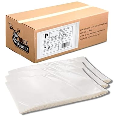 100 Pack 7"x10" Shipping Label Sleeves – Clear Self-Adhesive Packing Slip Pouches, Waterproof Packing List Envelopes – Ideal for Shipping Documents, Mailing Labels, Invoices & Packing Slips