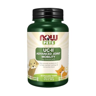 Now Pets, UC-II® Advanced Joint Mobility for Dogs and Cats, Veterinarian formulated, Help Maintain Cartilage and Connective Tissue*, 60 Chewable Tablets (60 Grams)
