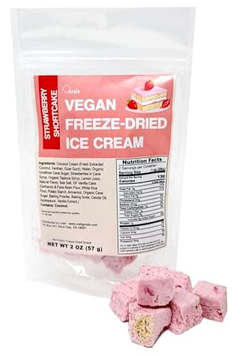 Vegan Freeze Dried Ice Cream, Freeze Dried Strawberry Shortcake Ice Cream, Dairy-Free 2 Ounce (Strawberry Shortcake)