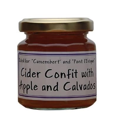 Apple Cider and Calvados French Imported confit for cheeses 4.4 oz jar by l'Epicurien France, Three by L'Epicurien