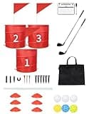 Backyard Golf Game with 2 Clubs,3 Bucket for Golf Practice Yard Game,Golf Chipping Game for Adults and Family,Outdoor Yard Golf Game for Lawn, Beach, Yard, Camping, Park (3 Pcs Edition)