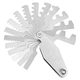 QWORK 29 Degree Acme Screw Pitch Gauge Set, 16-Piece Steel Thread Pitch Measuring Tool with Laser Engraved Scale for Internal and External Threads