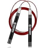 Epitomie Fitness Sonic Boom M2 High Speed Jump Rope - Patent Pending Self-Locking, Screw-Free Design – Weighted, 360 Degree Spin, Silicone Grip with 2 Speed Rope Cables for Home Workout, & More