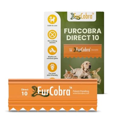 FurCobra Direct 10 Pet Grooming Brush 3.54" - Gentle, No Metal Blades, Soft Dog, Cat Brush - Train Pets to be Brushed - Portable, Easy To Use Slicker Pet Grooming Tool for Dog, Cat, Puppy, Kitten Hair