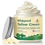 ZIIDII Beef Tallow for Skin, Organic Grass Fed Whipped Beef Tallow Moisturizer Deeply Nourishing for Face & Body, Natural Unscented Tallow Face Moisturizer Smooth Soft for Dry Skin, 4oz