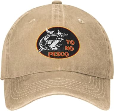 Yo No Pesco Hat Don't Fish Hat Trucker Hat for Men Women Dad Baseball Cap Natural