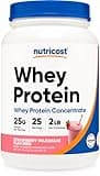 Nutricost Whey Protein Concentrate (Strawberry Milkshake) 2LBS - Gluten Free & Non-GMO