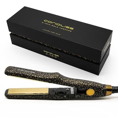 CORIOLISS C Trip Mini | Hair Straighteners for Women | Titanium| Flat Iron | Professional with Temperature Control (Leopard Gold Soft Touch)
