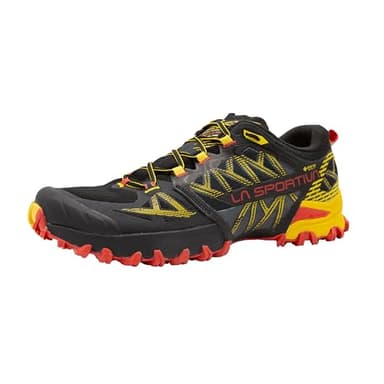 La Sportiva Mens Bushido III GTX Waterproof Trail Running Shoe, Black/Yellow, 10.5 US, 43.5 EU