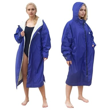 Catalonia Swim Parka for Women Men, Oversized Lightweight Surf Swim Jacket, Waterproof Warm Swim Coat, Changing Poncho Robe
