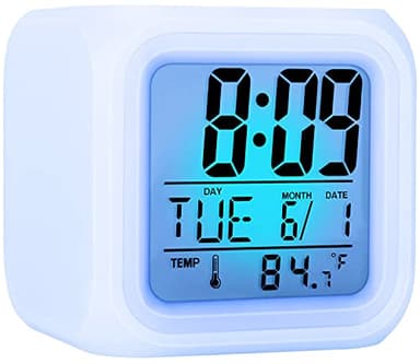 W OUTWIT Kids Alarm Clock 7 Color Night Light, Digital Alarm Clocks with Snooze, Alarm Clock for Kids, Wake Up Digital Clock for Room Decor