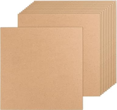 12 Pack MDF Wood Board for Crafts 12x12x1/8 Inch-3 mm Thick Medium Density Fiberboard Unfinished Wood Art Boards Blank Wooden Blocks Chipboard Panels for DIY Crafts, Painting, Engraving,Home Decor