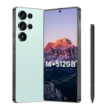 Bnjbmj I25 Ultra Flagship Killer Smartphone - Snapdragon 8 Gen 3, 16GB+512GB, Massive 6.99" FHD+ Display, 108MP+68MP Pro Cam, 7000mAh 2-Day Battery, Android 14, Includes Stylus Pen (Cyan)