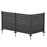 Kozyard 50" W x 48" H Outdoor Privacy Screens - Air Conditioner Fence Panels, Pool Equipment Enclosure, Trash Can Screens Fence Kit for Outside Backyard Patio (Black/ 3 Panels)