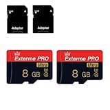 2 Pack Micro SD Card 8GB Class 10 with SD Adapter High Speed Memory Card for Tablet,Camera,Drone