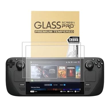 Fourmor Screen Protector for Steam Deck OLED 7.4-Inch (NEW 2023) - 9H Tempered Glass Film, Anti-Scratch HD Clear, Cowhide box professional packaging，2-Pack