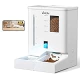 Automatic Cat Feeder with Camera,5G/2.4G WiFi Pet Feeder,2K HD Video and Night Vision,Easy APP Operation,Low Food and Food Clogging APP Tips,Water and Grain Large Capacity Feeder
