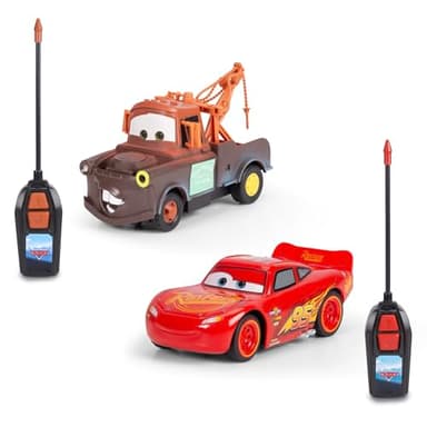 Jada Toys Cars RC Cars Lightning McQueen & Hook (Mater) by Disney Pixar Cars - 2 Remote Controlled Cars from 4 Years, RC Single Drive Twin Set for Kids, Max. 6 km/h, 14 cm each