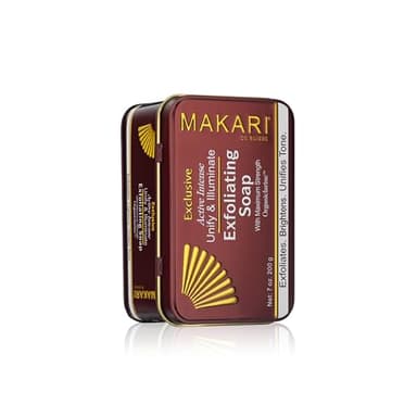 MAKARI Exclusive Active Intense Exfoliating Soap (7oz) | Unify & Illuminate | Advanced Brightening Bar for Dark Spots and Blemishes | Exfoliates Dead Skin Cells and Helps Reveal Natural Skin Radiance