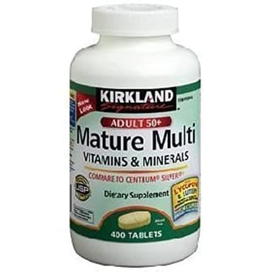 Kirkland Signature Mature Multi Vitamins & Minerals with Lycopene and Lutein 400 Tablets - Compare to Centrum Silver