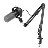 FIFINE K688 Podcast Microphone Kit, USB/XLR Dynamic Microphone with Boom Arm for PC/XLR Mixer, Gaming Mic with Mute Button, Headphone Jack for Vocal, Voice-Over, Streaming, Music Recording -K688CT