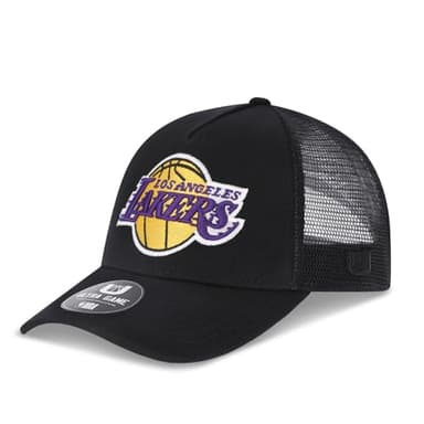 Ultra Game NBA Official Men’s Snap Back All Around The World Trucker Baseball Cap Hat - Unisex, Los Angeles Lakers, Black Marl, 1SIZE