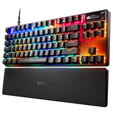 SteelSeries Apex Pro TKL Gen 3 OmniPoint 3.0 HyperMagnetic Switches — Adjustable Actuation — Rapid Trigger — Game-Ready Presets — Protection Mode — Rapid Tap/SOCD — OLED — RGB — PBT Keycaps — USB-C