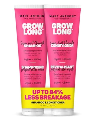 Marc Anthony Shampoo and Conditioner Set, Grow Long Biotin - Anti-Frizz Deep Conditioner For Split Ends & Breakage - Vitamin E, Caffeine & Ginseng for Curly, Dry & Damaged Hair