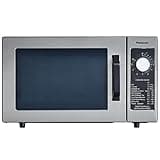 Panasonic NE-1025F Compact Light-Duty Countertop Commercial Microwave Oven with 6-Minute Electronic Dial Control Timer, Bottom Energy Feed, 1000W, 0.8 Cu. Ft. Capacity Silver