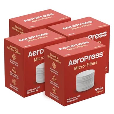 AeroPress Coffee Maker White Paper Micro-Filters, Compostable Coffee Filters Made From White, Chlorine-Free Paper, Fits Standard Size AeroPress Manual Coffee Makers, 4 Pack (1400 Count)