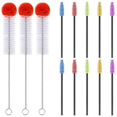 Zhehao 13 Pcs 2 Size Hummingbird Feeder Cleaning Brush Bendable Cleaning Brushes for Hummingbird Feeder Outdoor Water Bottles Various Size(Red)