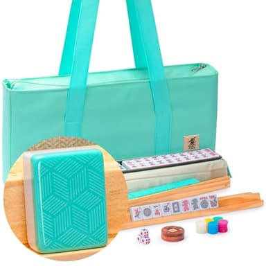 Yellow Mountain Imports American Mahjong Set, Pepper with Soft Case, Racks with Pushers, Wright Patterson Betting Coins, Dice, & Wind Indicator