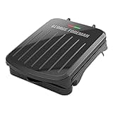 George Foreman 2-Serving Classic Plate Electric Indoor Grill and Panini Press, Black, GRS040B