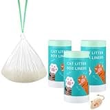 60 Count Automatic Cat Litter Bags Liner Compatible with CAITELINCE, Pet Supply Self-Cleaning Cat Litter Box Replacement Liners Tash Bags with Drawstring Heavy Duty -26" x 15"