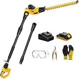 ZEGJAW Pole Hedge Trimmer Cordless, 9-Feet Reach Power Hedge Trimmer with Extension Pole, MAX 20-inch, Multi-Angle, 2.0Ah Battery and Fast Charger Included