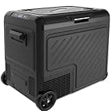 EUHOMY 12 Volt Refrigerator, 59QT Dual Zone Car Refrigerator, Electric Cooler 12/24V DC & 120-240V AC, Car Fridge -4℉~68℉, Portable Freezer with Wheels for Camping, Truck, Travel