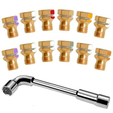 Natural Gas to Propane Conversion Kit – GRLP4 LP Gas Conversion Kit with 12 Brass Orifice Nozzles – Compatible with Frigidaire, Kenmore, Electrolux Range/Cooktop/Stove