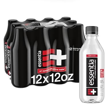 Essentia Water LLC; Ionized Alkaline Bottled Water; 99.9% Pure; 9.5 pH or Higher; Consistent Quality in Every BPA and Phthalate-Free Bottle; 12 Fl Oz (Pack of 12)