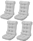 SERWALL Adirondack Chair Cushion Set of 4, Including 4PC Seat Cushion and 4PC Back Cushion, Memory Foam Cushion- Spanish Gray