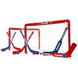 Franklin Sports NHL Kids Mini Hockey Goal Set - (2) Mini + Knee Hockey Goals, (4) Youth Sticks, (2) Goalie Sticks + (4) Foam Balls - Knee + Mini Hockey Set