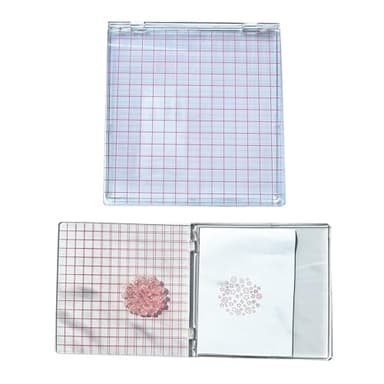 Arbuya Acrylic Stamp Block with Grid 6.3”x6.3 Perfect Positioning Stamping Platform Clear Stamps Scrapbook Craft Stamping Tool for Card Making Scrapbooking Journaling and Other Paper Crafts-AT001