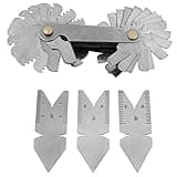 1pc Screw Thread Pitch Gauge of 52 Leaves + 2pcs 60°+1pc 55° Center Gauges Tool Set Stainless Steel Thread Gauges for Screws Measuring Tool Grip Thread Pitch Gauge