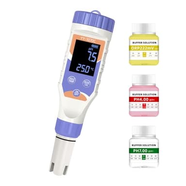 7-in-1 Digital Pool Water Tester–Chlorine, pH, Salt, ORP, EC, TDS&Temp Meter for Saltwater Pools,Hot Tubs,Spas, Aquariums&Hydroponics|Complete Digital Pool Chemical Tester for Safe & Healthy Swimming