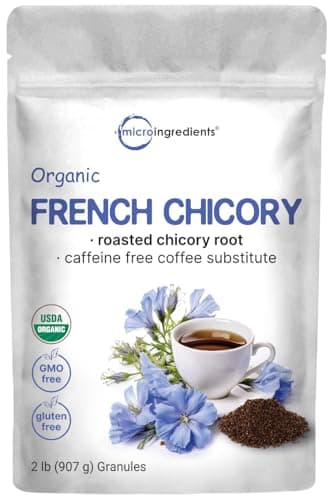 Organic French Chicory Root, 2lbs | Roasted Chicory Granule | Brews like Regular Coffee | Caffeine Free Coffee Substitute | Rich in Prebiotic Fiber | Non-GMO