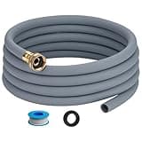8FT Dehumidifier Drain Hose with 3/4” FHT Brass Rustproof Connector, Versatile Drain Hose Perfectly Compatible with most Dehumidifiers and 3/4” external thread outlet, No Leak (Grey, 8FT)