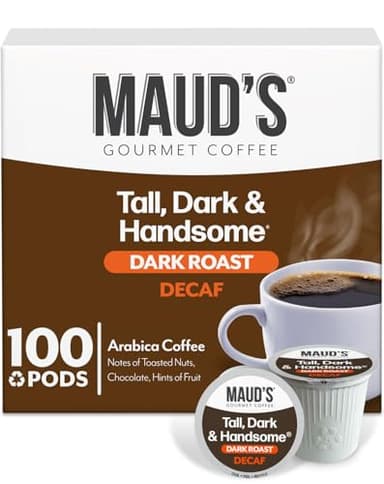 Maud's Decaf Dark Roast Coffee Pods, 100 ct, Decaffeinated Recyclable Single Serve Pods – 100% Arabica, Compatible with Keurig K Cups Maker