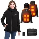 LIFMAGE Heated Jackets for Women 14400 mAh Battery Pack Lightweight Water-Resistant Slim Fit Heated Coat with Hood S