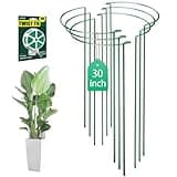 LKSSZS 6 Pack 30 inch Plant Support Stakes, Heavy-Duty Half Round Peony Support, Garden Plant Stakes Cage for Outdoor Plants, Peony, Tomato, Hydrangea, (15In Support +15In Stainless Extension Tubes)