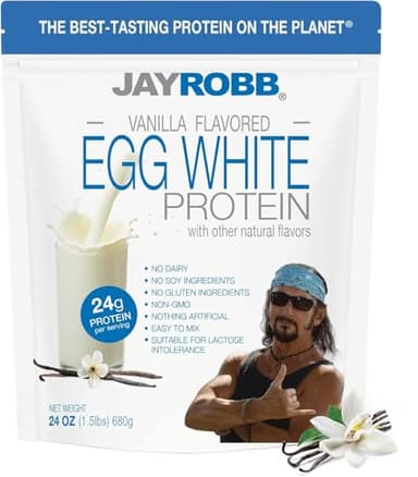 JAYROBB Vanilla Egg White Protein 24 oz, 1.5 Pound Bag